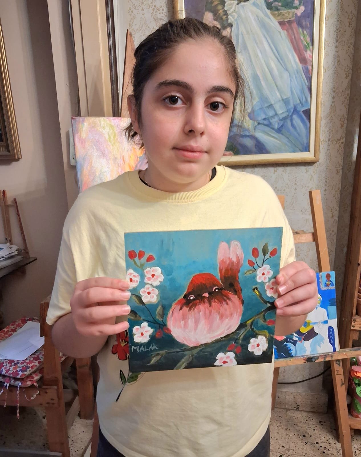 Bringing nature to life through art, this charming bird painting showcases the blossoming talent and creativity nurtured at our academy!