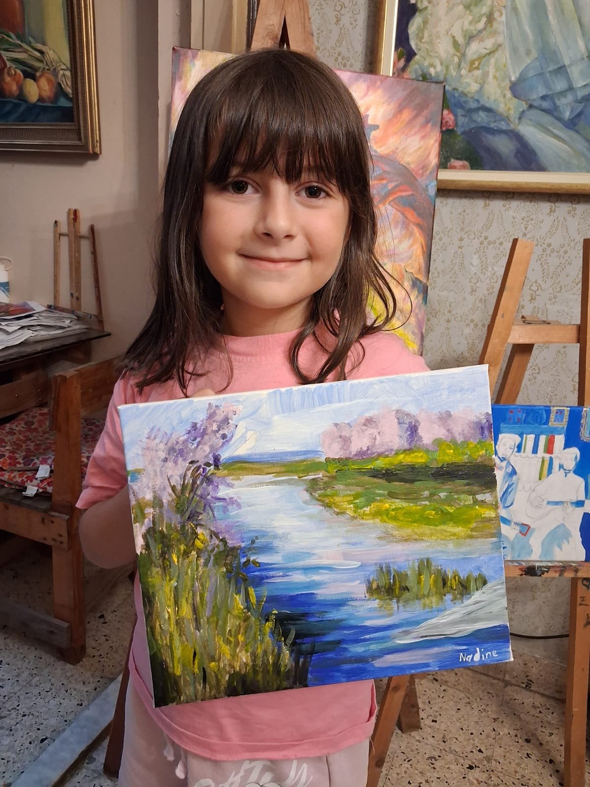 Through vibrant colors and thoughtful brushstrokes, this beautiful landscape painting showcases the growing artistic skills nurtured in our academy!